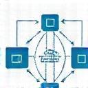 Icon representing interconnected systems for HRIS integration
